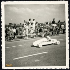 toy pedal auto car race, Vintage Photograph, 1960's Germany Munich, München  s
