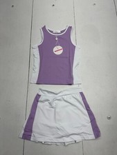 Zaclotre Purple White Athletic 2 Piece Tank Skirt Set Girls Size 5