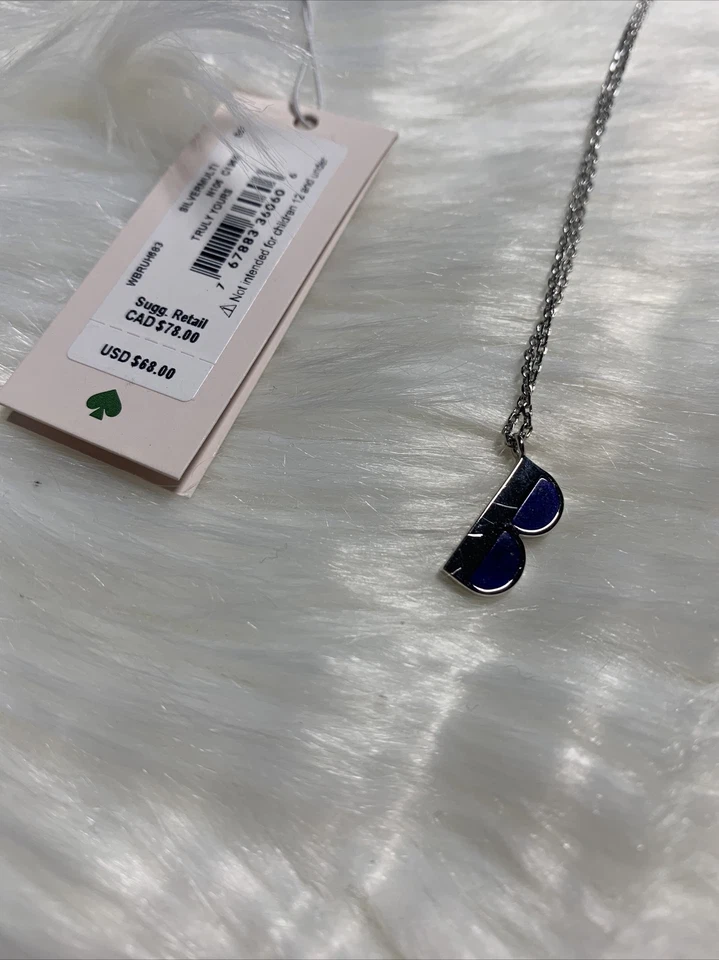 Auténtico collar colgante de gafas de sol Kate Spade en tono azul ¡Raro! Nuevo con etiquetas Foto 2 de 2