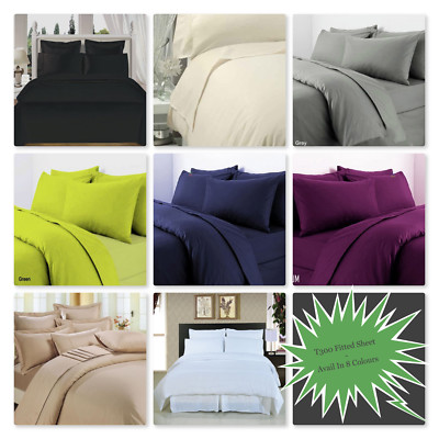 T300 100/% Egyptian Combed Cotton Duvet Cover Fitted Flat Extra Deep Fitted Sheet