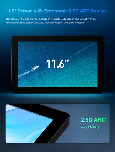 2Pcs 11.6" Android 11 4-Core Touch Screen IPS Car Headrest Monitor Wifi USB FM - Picture 6 of 20