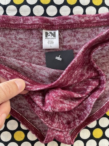 N2N Bodywear Men's BO3 Burnt Out Cranberry Size L Low Rise Bikini Brief - Picture 4 of 14
