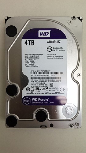 Lot of 20 Western Digital WD40PURZ WD Purple 4TB 3.5" SATA III Surveillance HDD