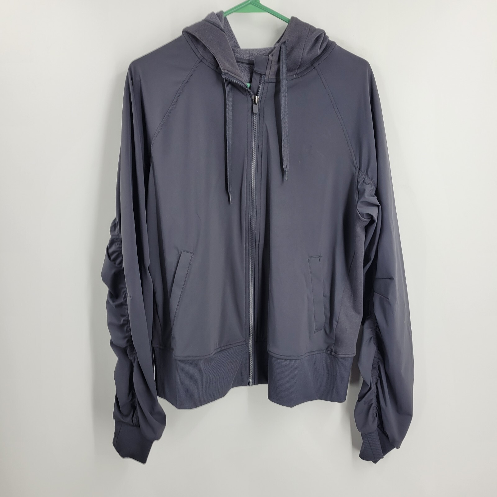 Fabletics Amara Hooded Jacket Womens Medium Gray … - image 1