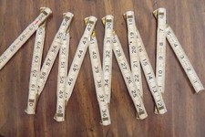 Vintage Folding Wooden Ruler Lufkin Red End x46F Extension Rule 72" Made in USA
