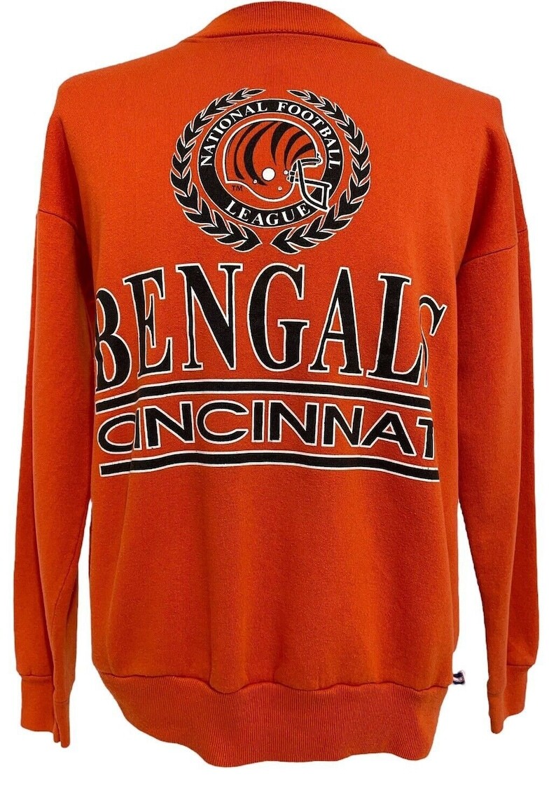 Cincinnati Bengals Vintage Sweatshirt NFL, remake orange crewneck sweatshirt
