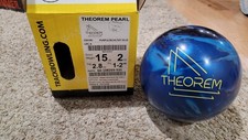 Track Theorem Pearl Bowling Ball 1st Quality  15 Pounds  1-2" Pin  2.8oz TW
