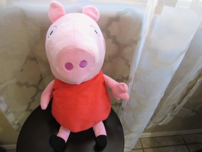CUTE Large Fiesta PEPPA PIG Pink Red Dress Plush Stuffed