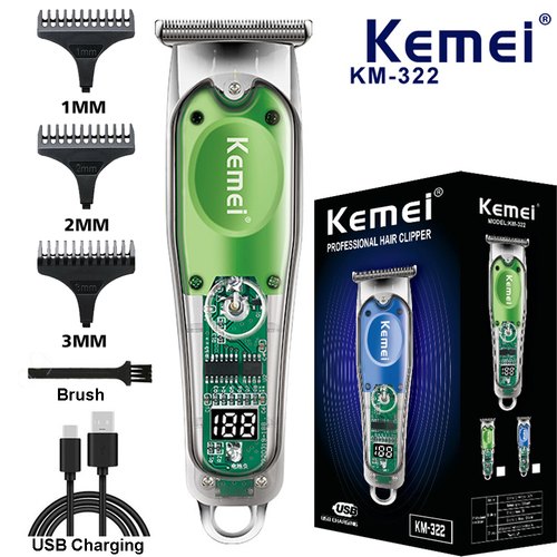 Nueva Cortapelos Kemei 0MM T-Blade Eléctrica Recargable Para Hombre KS48 - Imagen 11 de 24