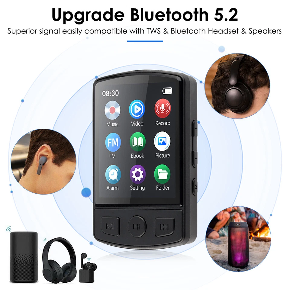 Reproductor MP3 32 GB HiFi Sonido Sin Pérdidas Bluetooth Clip Música Grabadora de Voz Radio FM Foto 3 de 4