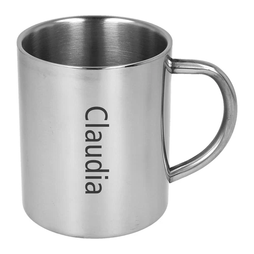 Edelstahl Tasse Wunschgravur Kaffeetasse Gravur Teetasse Geschenkidee Graviert