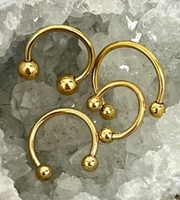 1pc Gold Circular Barbell Horseshoe Ring Septum Ear Cartilage Nipple Eyebrow