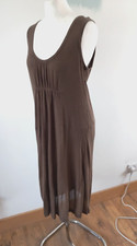 JIGSAW Soft Lyocell Stretch Khaki Green Empire Line Lined Dress Size M UK 12