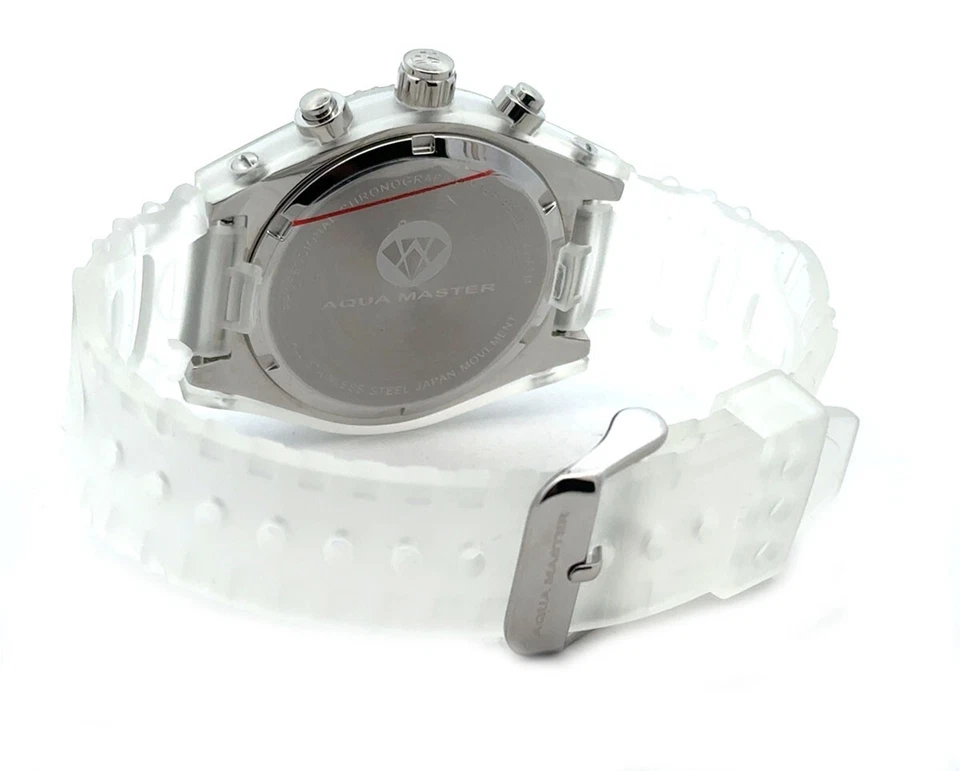 Reloj Aqua Master con bisel de diamantes de acero inoxidable esfera MOP con esfera W#13 Foto 3 de 3