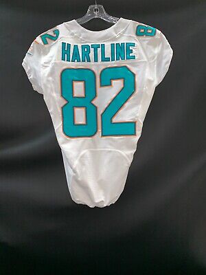 #82 MIAMI DOLPHINS GAME USED BRIAN HARTLINE WHITE NIKE JERSEY OHIO STATE | eBay