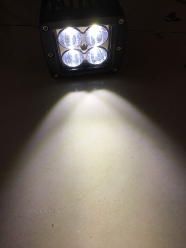 2pcs 3inch Red White Dual Colors LED Work Light Spot Cube Pods Truck Fog Warning - Picture 3 of 10