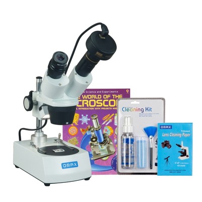 OMAX 10X-20X-30X-60X 5MP Digital Binocular Stereo Microscope+Cleaning Pack+Book