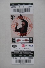SAN FRANCISCO GIANTS VS ORIOLES 8/14/2016 FULL TICKET ~ HUNTER PENCE HR