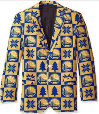 NBA Golden State Warriors Men's Christmas Suit Coat Jacket Holiday Size 46