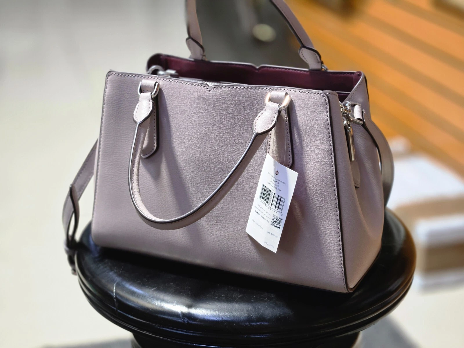 Nuova borsa Kate Spade Tippy piccola triplo scomparto borsa in pelle rugiada silenziosa