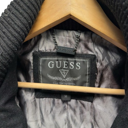 Guess Wool Blend Military Jacket Utility Black Men’s Size Medium - Picture 6 of 10