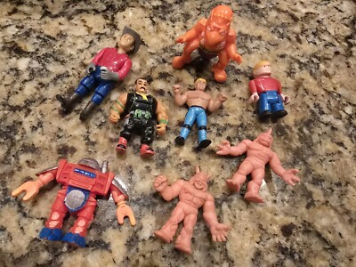 Lot Misc Vintage Toys 80's Mattel M.U.S.C.L.E., Tyco, Hasbro, Arco Robot