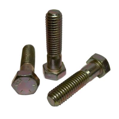 3/8-16 x 5-1/2'' Coarse Thread Grade 8 Hex Cap Screws - YZ Plated - 10 Pack