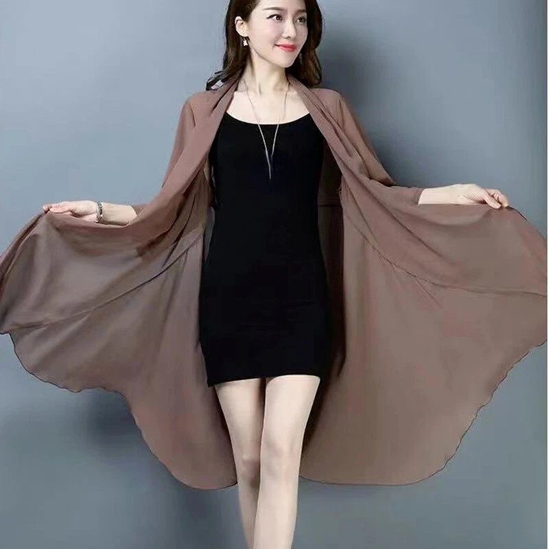 Ladies long top chiffon jackets