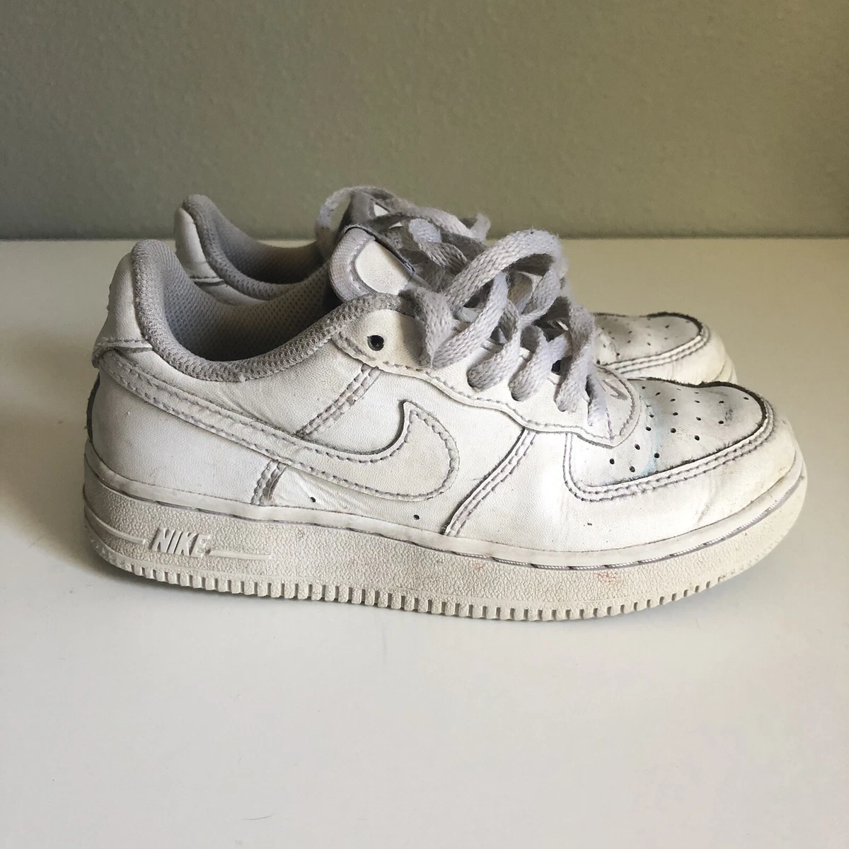 Nike Air Force AF-1 Low Kids Size 12C Athletic Shoe White Lace Up 314193-117