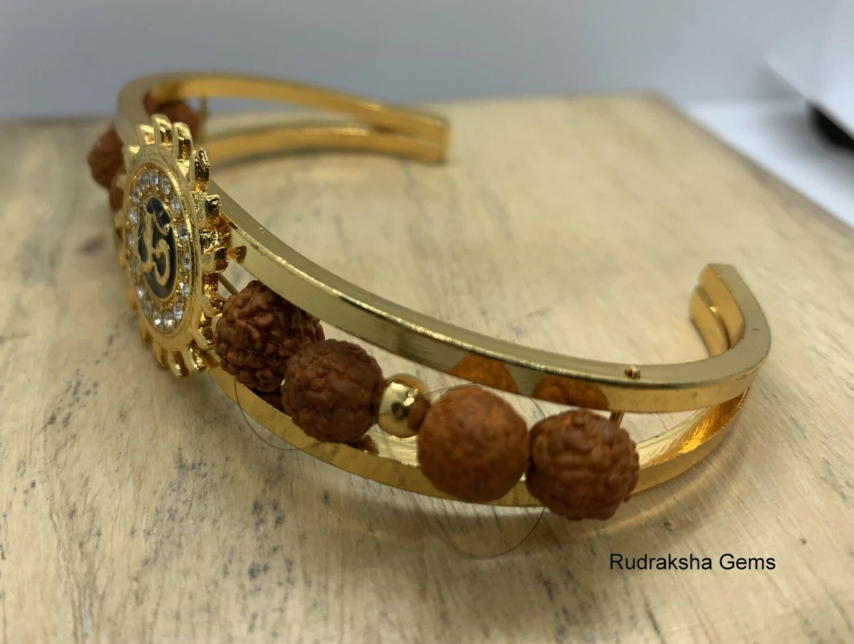 RUDRAKSHA RUDRAKSH OM AUM METAL BRACELET BANGLE KADA WRIST BAND