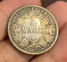 1875 E German One Mark Silver Coin