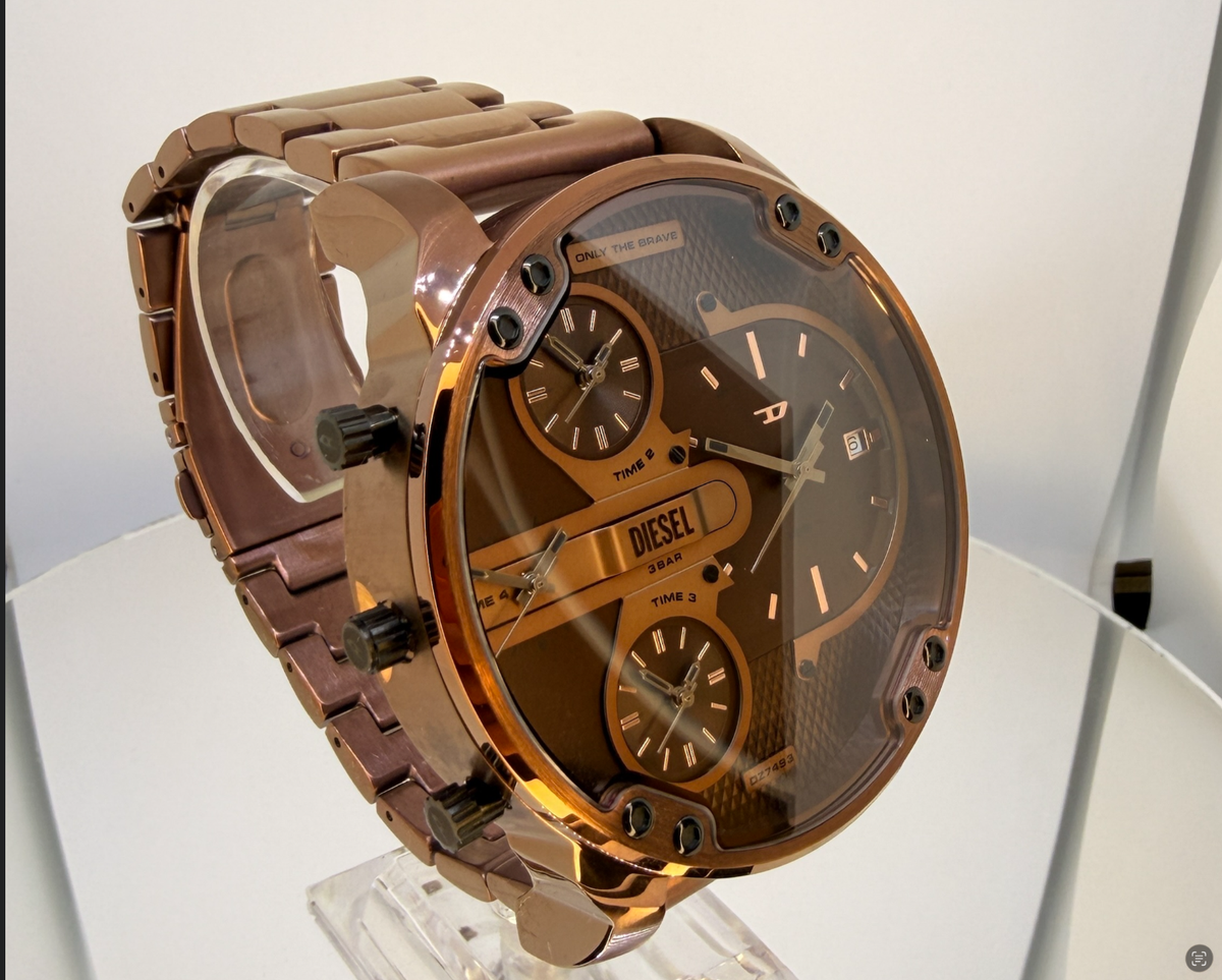 Diesel DZ7483 Men's Oversized Watch Chocolate Dial Multi Time Zone
