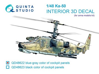 Quinta Studio 1/48 Ka-50 (blaugraue Platten) 3D-gedrucktes Interieur (Arma...