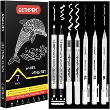 White Ink Pens, Fine Point Gel Pens, Brush Tip Acrylic Markers,white paint
