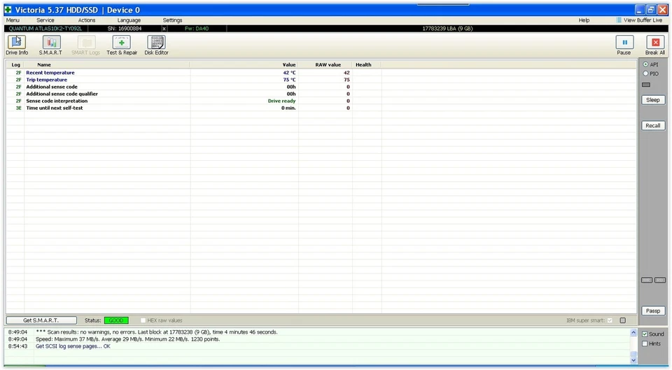 Quantum Atlas 10K II ATLAS10K2-TY092L HDD, 9 GB , Ultra3 SCSI - Tested w/pics - Image 2 of 4