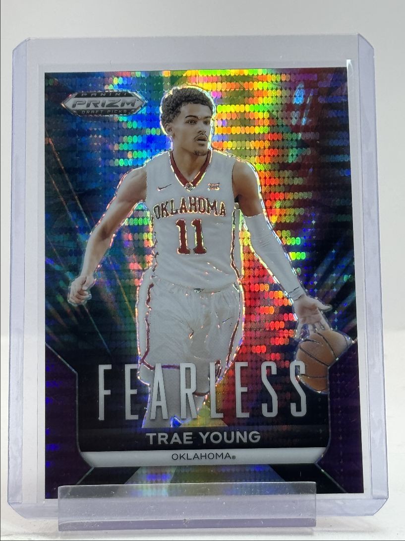 TRAE YOUNG 2024-25 PANINI PRIZM DRAFT FEARLESS PURPLE PULSAR /55 Q2550