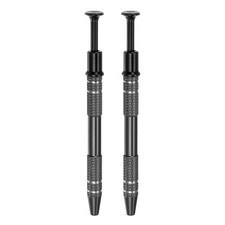2Pcs 4-Claw Piercing Ball Grabber Stainless Steel Jeweler's Pick Up Tool, Black