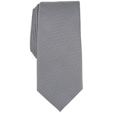 Alfani Tie Mens Gray Sawyer Solid Textured Necktie NWT