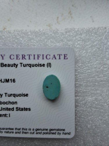 Sleeping Beauty Turquoise 2.75 ct - Size 10x14 mm With Certificate - Picture 4 of 4