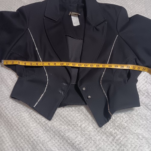 Vintage Western Collection Black Denim W/Rhinestones Jacket Size L Made In USA - Picture 8 of 15