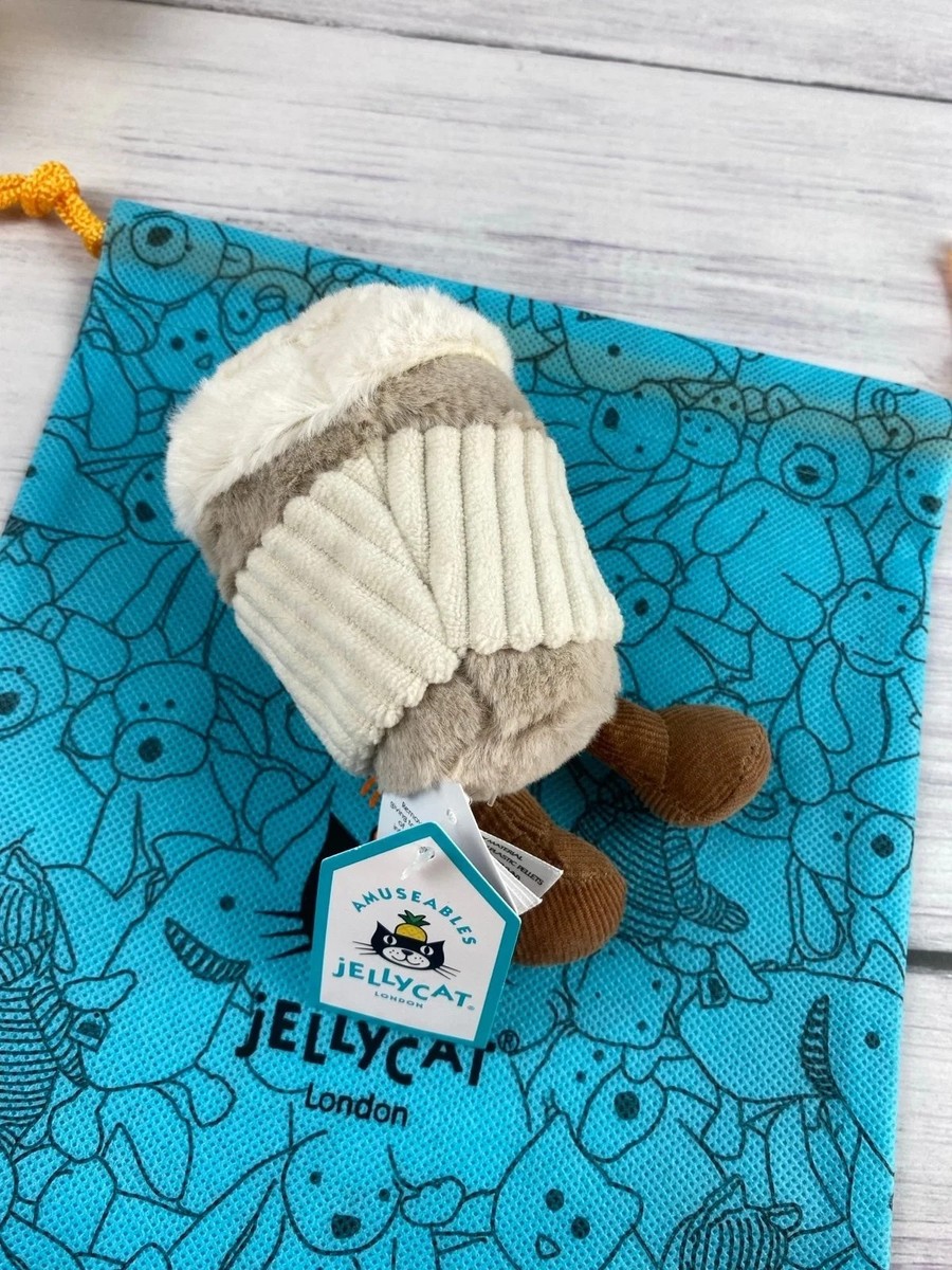 Jellycat Amuseables Coffee To Go Plush Bag Charm Keychain NWT 2026