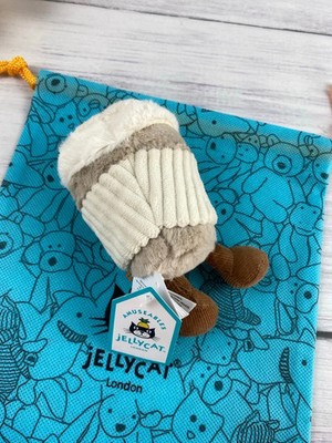 Jellycat Amuseables Coffee To Go Plush Bag Charm Keychain NWT 2026
