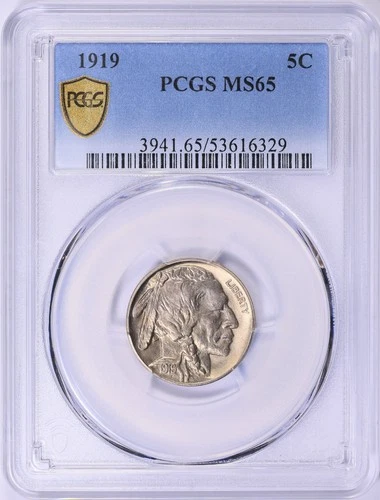 1919 Buffalo Nickel : PCGS MS65