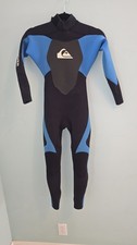 Kids Quiksilver Syncro 3/2 Wetsuit Size 10 Blue And Black Surfing Diving Swim