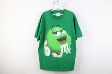 Vintage Y2K Mars Candy Mens Large Faded Green M&Ms Short Sleeve T-Shirt Cotton