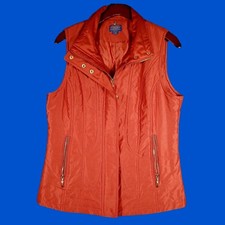 Pendleton Jacket Women's Medium Orange Quilted Vest Chevron