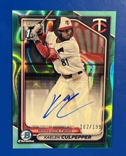 2024 Bowman Draft Chrome Prospect Autograph Kaelen Culpepper Aqua Lava /199