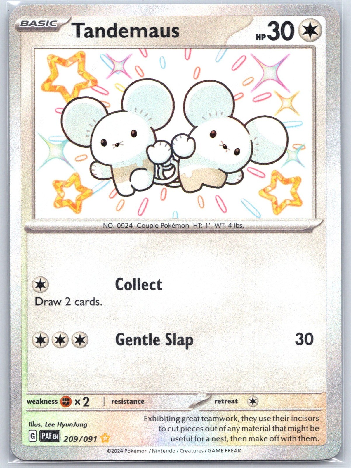 Tandemaus 209/091 Near Mint SV: Paldean Fates Pokemon Shipnow Baby Shiny