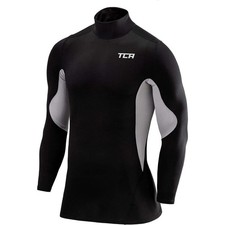 TCA SuperThermal Mock Junior Compression Top Black Long Sleeve Kids Running Run