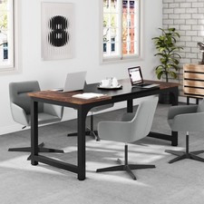 63-Inch Industrial Computer Desk, Large Office Desk PC Laptop Table Workstation